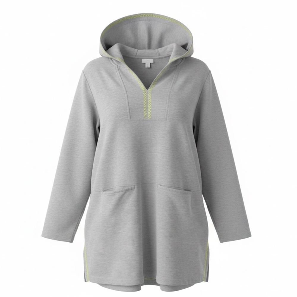 J. Jill Fit Hooded Tunic Embroidered Sweatshirt Size XL